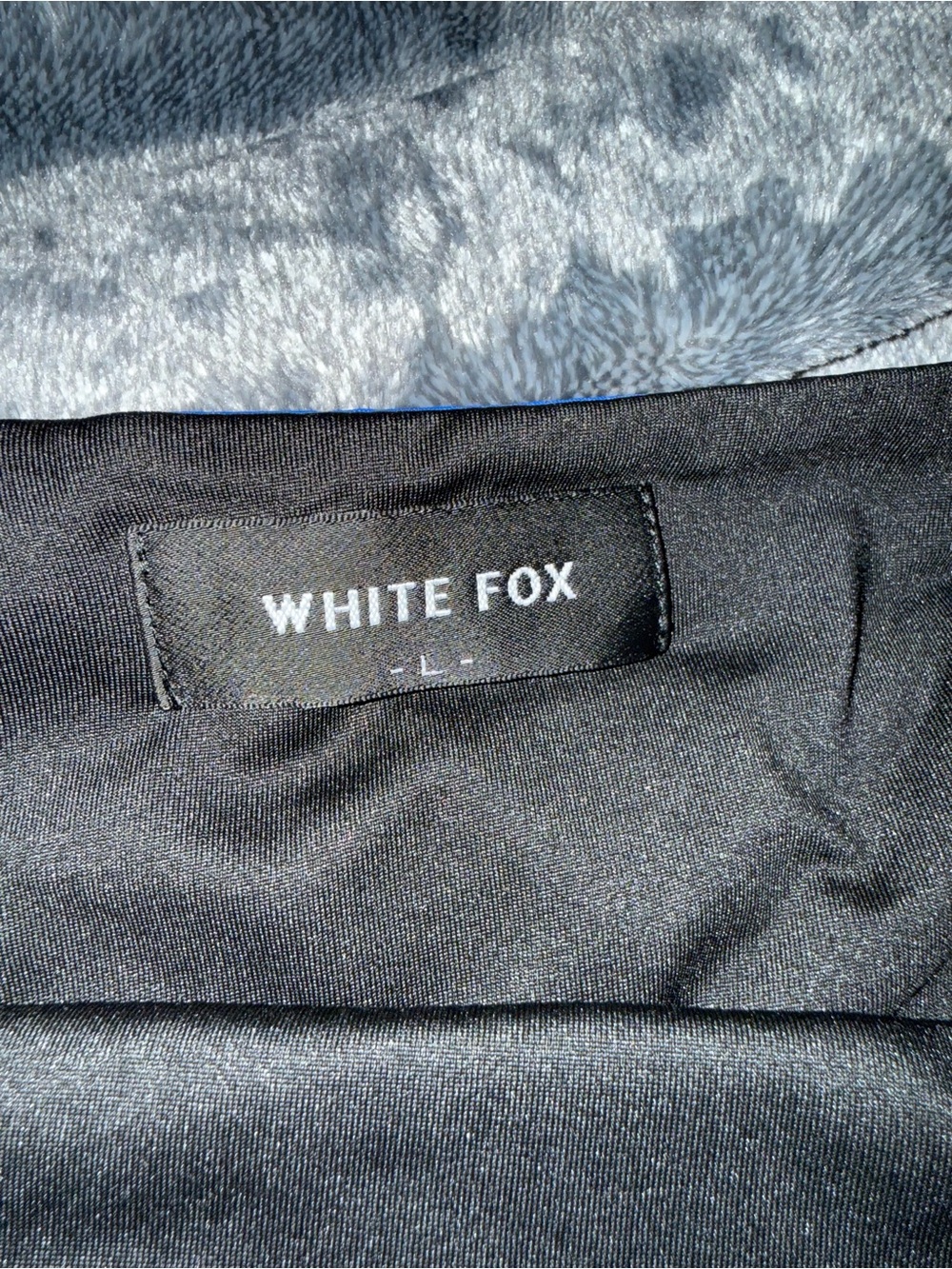 White Fox Blue Abstract Strapless Bodycon Mini Dress - Picture 4 of 4